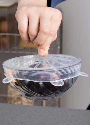 6Pcs Food Silicone Cover Fresh-keeping Dish Stretchy Lid Cap Reusable Wrap Organization Storage Tool Kitchen Accessories 6PCS Silicone Stretch Lids