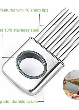 Onion Holder Slicer Vegetable Tools Tomato Cutter Stainless Steel Kitchen Gadget