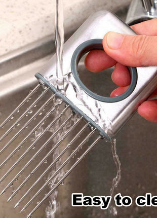 Onion Holder Slicer Vegetable Tools Tomato Cutter Stainless Steel Kitchen Gadget