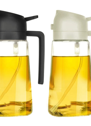 470ml Oil Spray Pot 2 In 1 Glass Household Kitchen Oil Bottle Atomized Edible Oil Spray Pour Dual-purpose