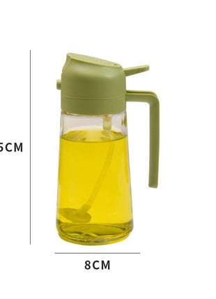 470ml Oil Spray Pot 2 In 1 Glass Household Kitchen Oil Bottle Atomized Edible Oil Spray Pour Dual-purpose
