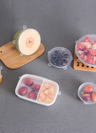 6Pcs Food Silicone Cover Fresh-keeping Dish Stretchy Lid Cap Reusable Wrap Organization Storage Tool Kitchen Accessories 6PCS Silicone Stretch Lids
