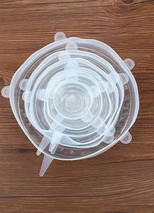 6Pcs Food Silicone Cover Fresh-keeping Dish Stretchy Lid Cap Reusable Wrap Organization Storage Tool Kitchen Accessories 6PCS Silicone Stretch Lids