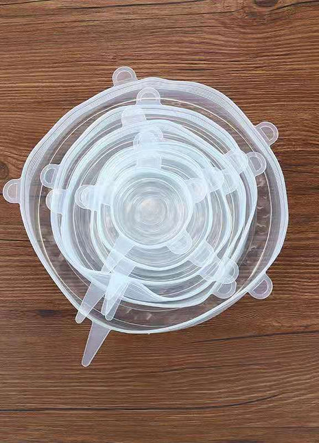 6Pcs Food Silicone Cover Fresh-keeping Dish Stretchy Lid Cap Reusable Wrap Organization Storage Tool Kitchen Accessories 6PCS Silicone Stretch Lids